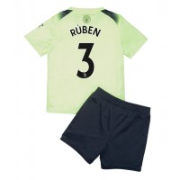 Dres Manchester City Ruben Dias #3 Rezervni za djecu 2022-23 Kratak Rukav (+ kratke hlače)